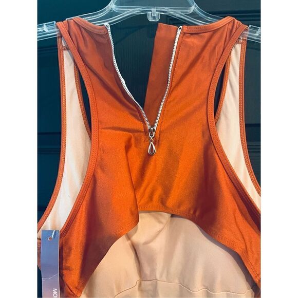 MOLYBELL One Piece Swimsuits for Women High Waisted Cutout Zip Up - Picture 4 of 6